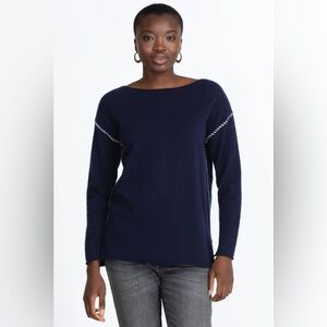 JohnnyWas Navy Blue Amber Stiched Pullover *WN’s SZ L* By Kindness Calloway